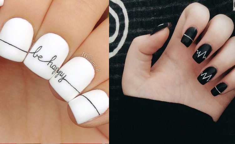 Chết ngất với ý tưởng nail Black and White cá tính và huyền bí - image 15