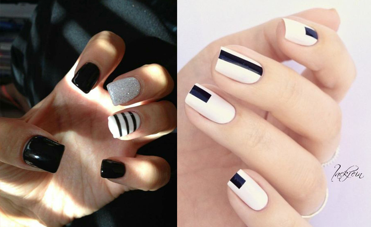 Chết ngất với ý tưởng nail Black and White cá tính và huyền bí - image 14