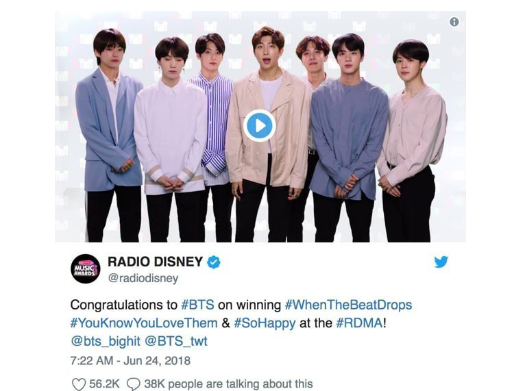 BTS winner ARMY cũng thắng lớn tại giải Mỹ Radio Disney Music Awards 2018 - image 6