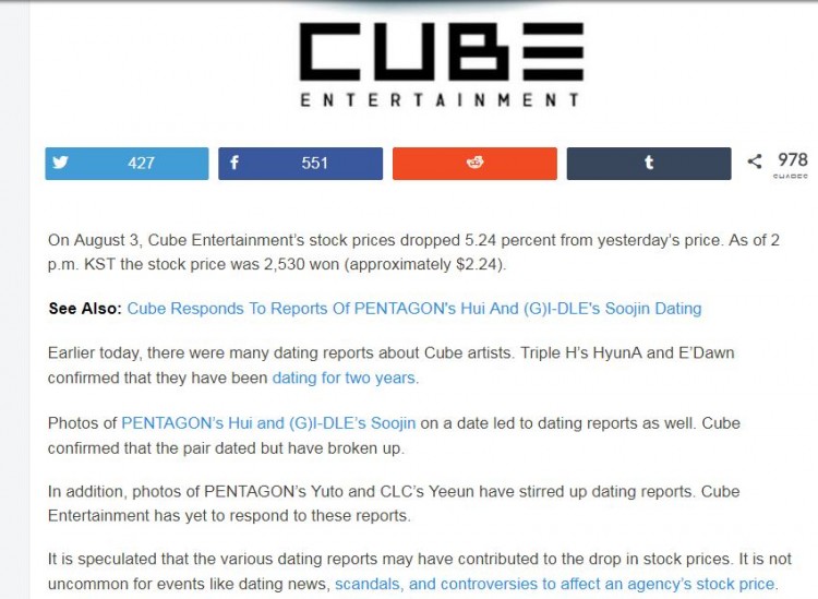 Hậu quả đáng sợ sau cơn mưa hẹn hò của idol CUBE Ent liêu xiêu trước thế trận cổ phiếu tuột dốc - image 5