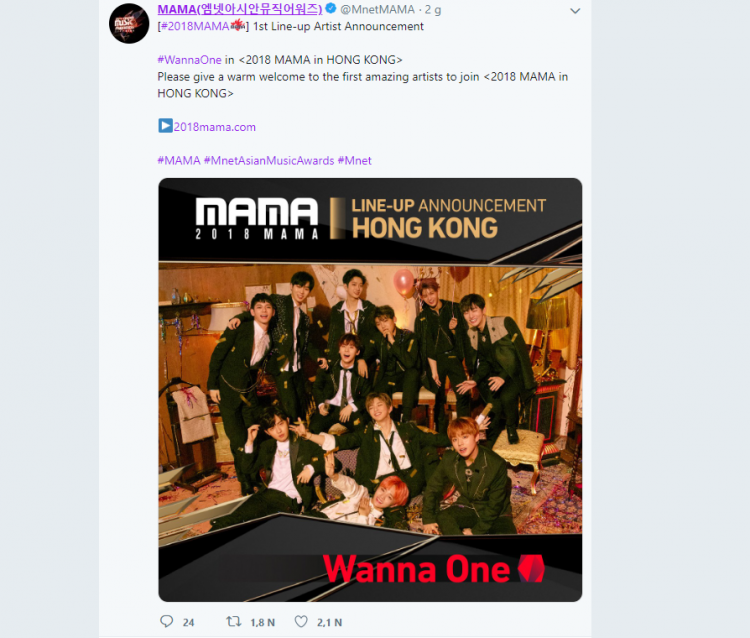 Bùng nổ dàn lineup BTS TWICE Wanna One  IZ  ONE xác nhận là nghệ sĩ đầu tiên tham gia MAMA 2018 - image 4