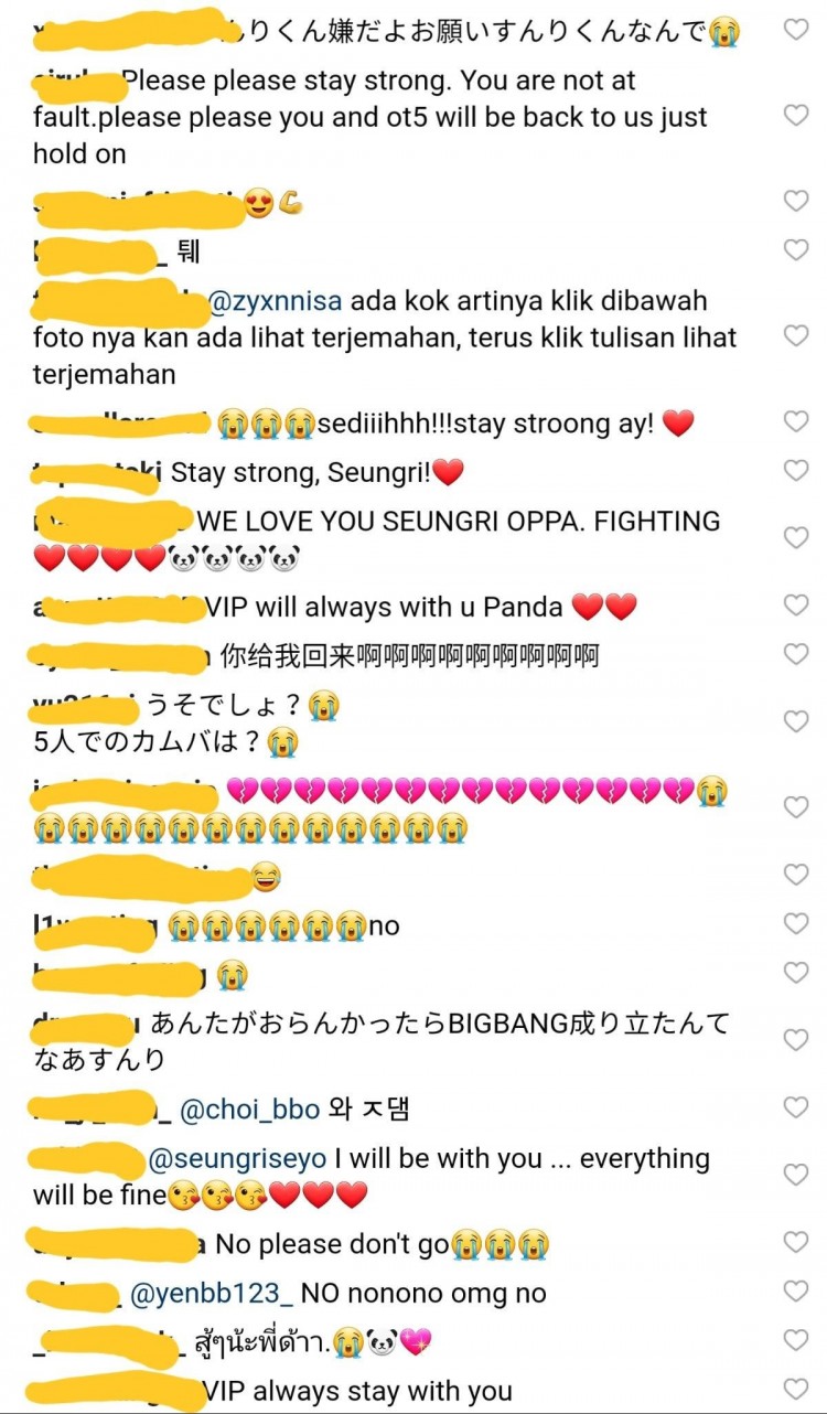 Instagram Seungri bùng nổ sau tâm thư tuyên bố rời BigBang fan khóc lóc xin suy nghĩ lại  - image 1